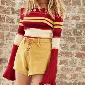 Somedays Lovin Even Closer Knitted Stripe Off-The-Shoulder Top Size M